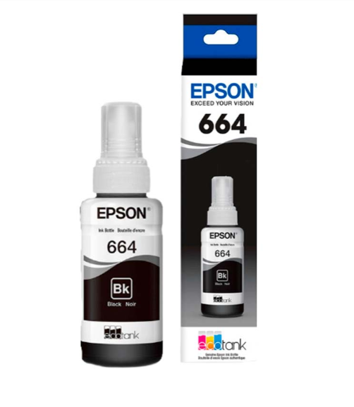 BOTELLA DE TINTA T664 NEGRO 70ML