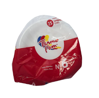PLATO DESECHABLE NO.6 25 UNIDADES