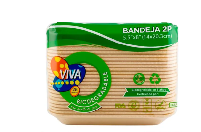 BANDEJA VIVA BIODEGRADABLE - 25 UDS