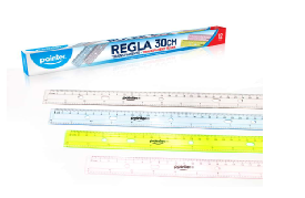 REGLA PLASTICA  30 CM COLORES SEMI FLEX