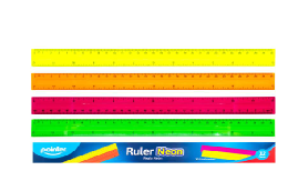 REGLA PLASTICA  30 CM SEMI FLEXIBLE NEON
