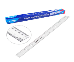 REGLA PLASTICA  30 CM TRANSPARENTE