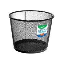BASURERO METALICO 27 X 25 CM NEGRO REDONDO