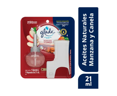 AROMATIZANTE GLADE ACEITES NATURALES APARATO MANZANA CANELA 21 ML