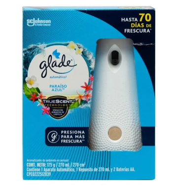 AROMATIZANTE PARAÍSO AZUL GLADE APARATO + REPUESTO